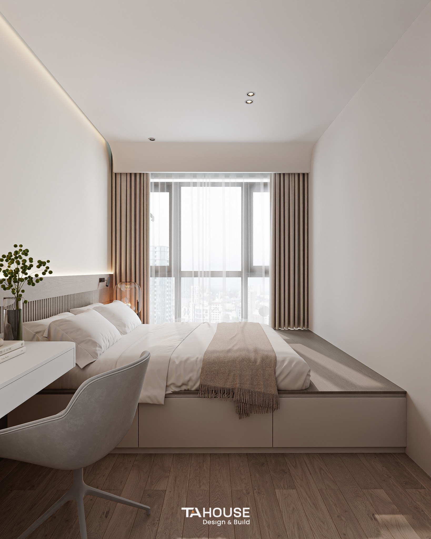 thiết kế nội thất chung cư 2 phòng ngủ