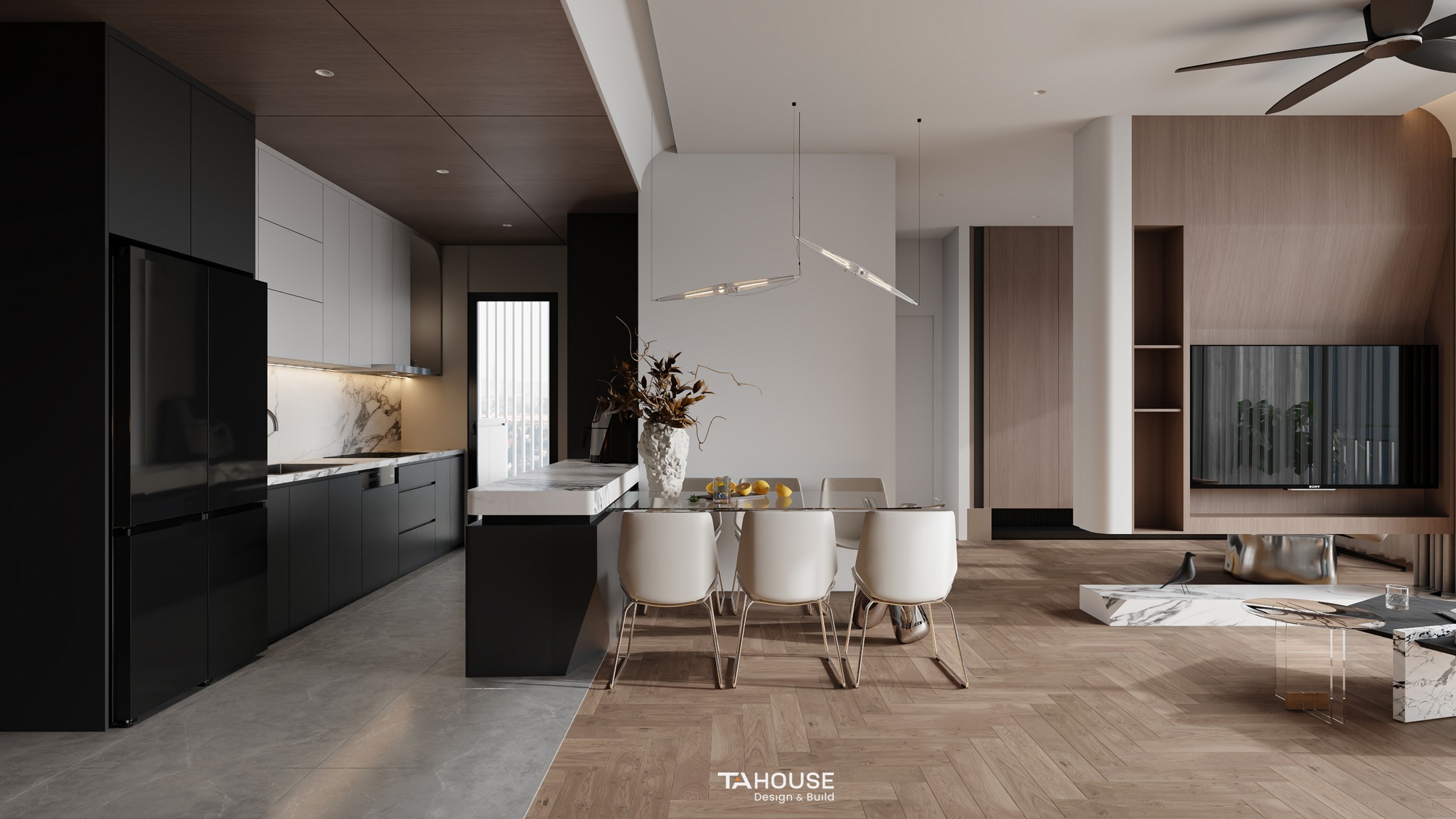 tối ưu không gian, hiện đại, thiết kế bếp, chung cư